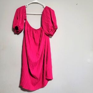 Womens Dress Shein Size Large Sundress Magenta Pink Off Shoulder Hoco Rush Dance